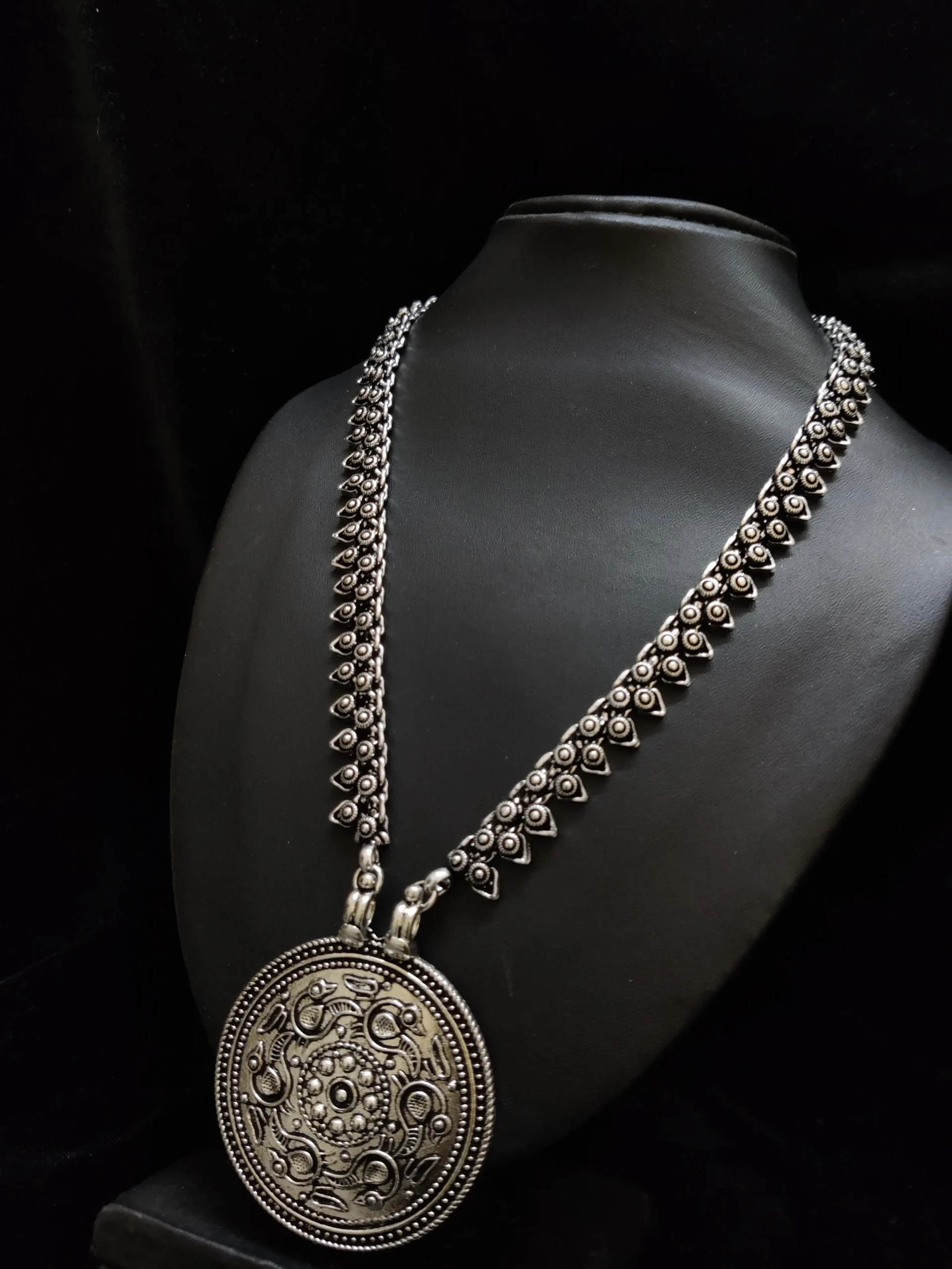 Attractive German Silver Long Necklace Set